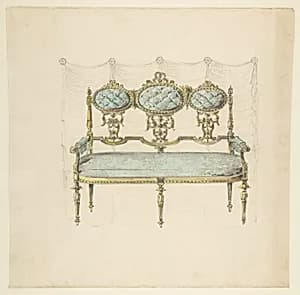 Design for a Settee by Anonymous, French, 19th century