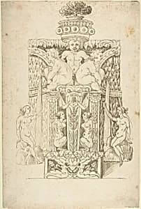 Design for a Wall Fountain by Anonymous, Italian, Lombard, 16th century