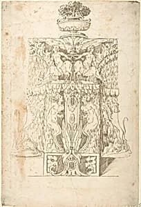 Design for a Wall Fountain by Anonymous, Italian, Lombard, 16th century