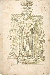 Design for a Wall Fountain by Anonymous, Italian, Lombard, 16th century