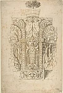 Design for a Wall Fountain by Anonymous, Italian, Lombard, 16th century