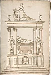 Design for a Woman's Tomb by Anonymous, French, 16th century|Jacques Androuet Du Cerceau
