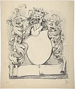 Design for an Armorial Escutcheon by Anonymous, British, 19th century