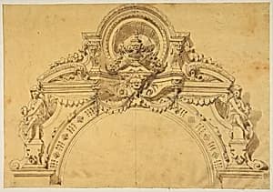 Design for an elaborate arch by Anonymous, French, 19th century