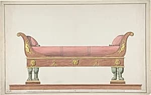 Design for an Empire Daybed by Anonymous, French, 19th century|Anonymous, Italian, 19th century
