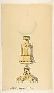 Design for an Oil Lamp by Anonymous, French, 19th century