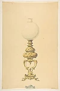 Design for an Oil Lamp by Anonymous, French, 19th century
