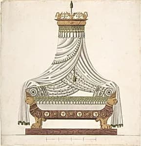 Design for Canopy Bed by Anonymous, French, 19th century|Pierre de La Mésangère
