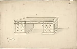 Design for Desk by Charles Hindley and Sons