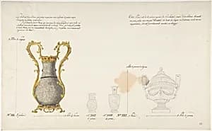 Design for Four Vases by Anonymous, French, 18th century