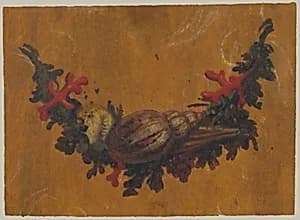 Design for Garland with Shells by Anonymous, French, 18th century