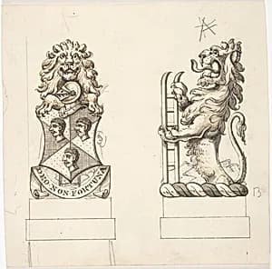 Design for Heraldic Ornament by Anonymous, British, 19th century