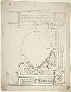 Design for Paneled Ceiling by Anonymous, British, 19th century