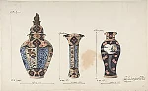 Design for Three Vases by Anonymous, French, 18th century