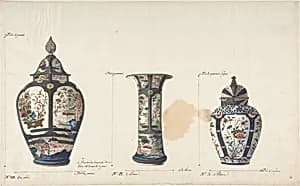 Design for Three Vases by Anonymous, French, 18th century