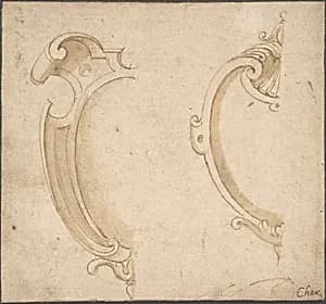 Design for Two Cartouches by Anonymous, French, 16th century