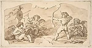 Design of putti at play by Jules-Edmond-Charles Lachaise|Eugène-Pierre Gourdet