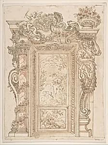 Designs for a Niche by Anonymous, Italian, Roman-Bolognese, 17th century