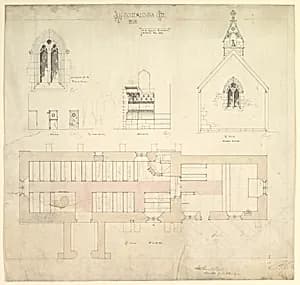 Designs for Ditteridge Church, Wiltshire by Edward William Godwin