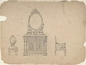 Designs for Furniture by Anonymous, Italian, 19th century
