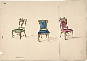 Designs for Three Chairs by Anonymous, British, 19th century