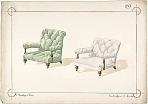 Designs for Two Chairs by Charles Hindley and Sons