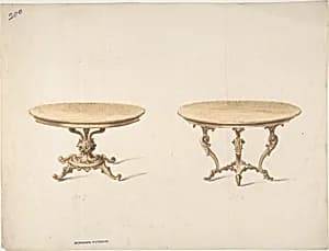 Designs for Two Round Tables by Anonymous, British, 19th century