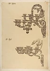 Designs for Two Sconces by Anonymous, French, 19th century
