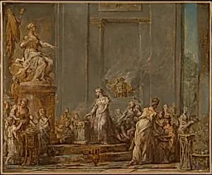 Dido's Sacrifice to Juno by Jean Bernard Restout|Joseph Marie Vien|Jean-Baptiste Marie Pierre