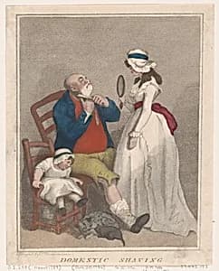 Domestic Shaving by Thomas Rowlandson