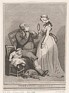 Domestic Shaving by John Raphael Smith|Thomas Rowlandson