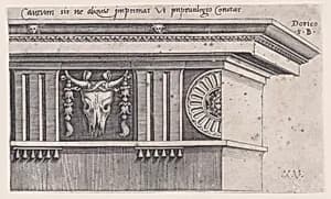 Doric Entablature by Agostino Veneziano (Agostino dei Musi)