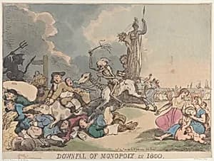 Downfall of Monopoly in 1800 by Rudolph Ackermann, London|Thomas Rowlandson