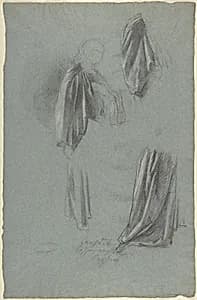 Drapery Studies; verso: Drapery Studies