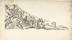 Drawing for a Harpsichord Top by Anonymous, Italian, Bolognese 18th century artist