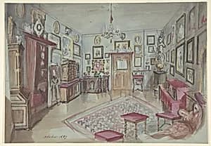 Drawing of an Interior: Atelier by Anonymous, French, 19th century
