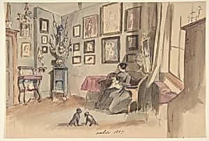 Drawing of an Interior: Atelier by Anonymous, French, 19th century