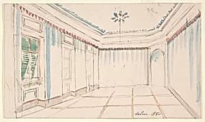 Drawing of an Interior: Salon by Anonymous, French, 19th century