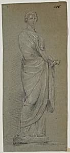 Drawing of Female Statue by Anonymous, French, 18th century