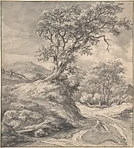 Dune Landscape with Oak Tree by Jacob van Ruisdael