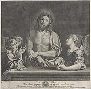 Ecce Homo with three angels by Francesco Albani|Etienne Picart