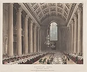 Egyptian Hall, Mansion House by Thomas Rowlandson|John Bluck|Rudolph Ackermann, London|Auguste Charles Pugin