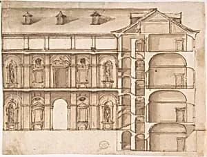 Elevation and Section by Anonymous, Italian, 16th century