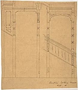 Elevation of Staircase Wall by Anonymous, British, 19th century