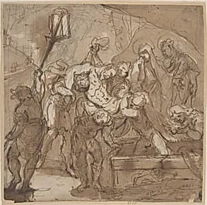 Entombment of Christ by Anonymous, Italian, Roman-Bolognese, 17th century