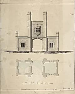 Entrance to Barlboro' Hall by William Hurst|John Woodhead