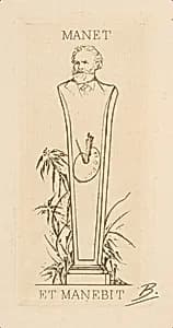 Ex-libris of Manet by Félix Bracquemond|Edouard Manet