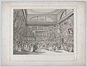 Exhibition Room, Somerset House by Auguste Charles Pugin|Thomas Rowlandson|Rudolph Ackermann, London|John Hill