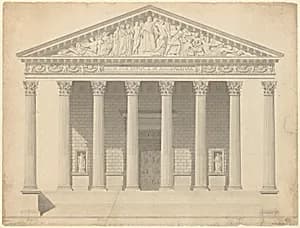 Façade of the Madeleine, Paris by Jean-Arnould Léveil