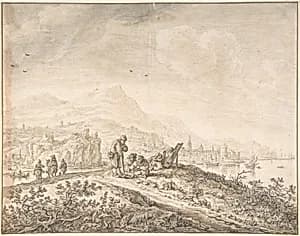 Fantasy Rhine Landscape by Herman Saftleven II